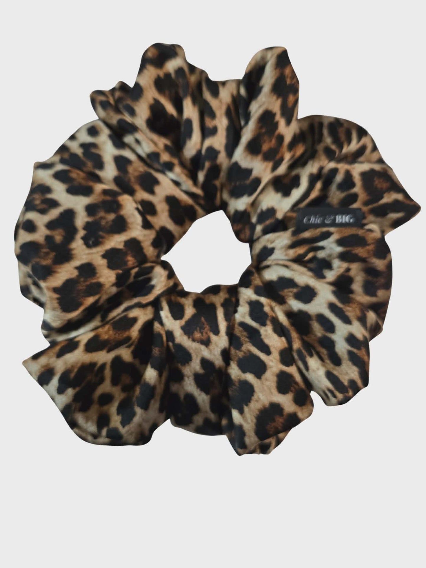 Leopard Satin Oversized Scrunchie – XXL, Mini & XXS | Handmade in Ontario